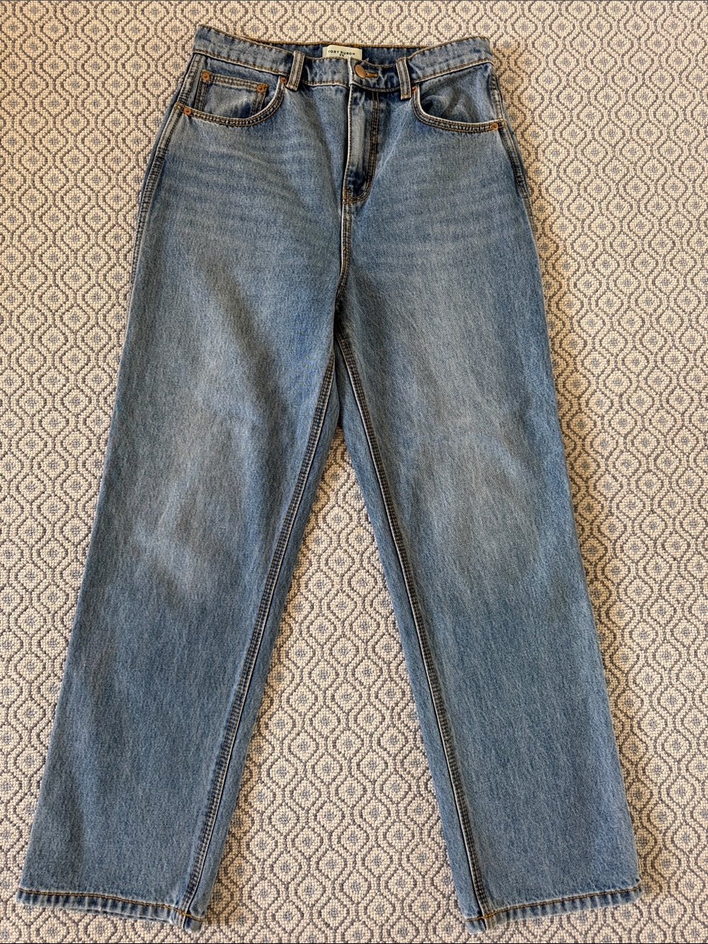 Tory Burch Straight-Leg Women's Jeans in Medium Blue Denim